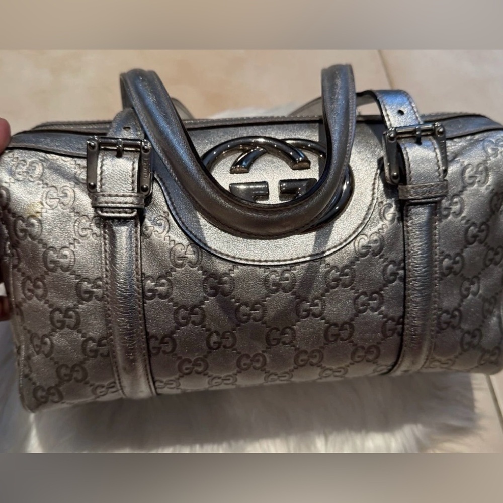✨ Gucci Guccissima Silver Mini Boston Bag – Limited Edition‎ ✨